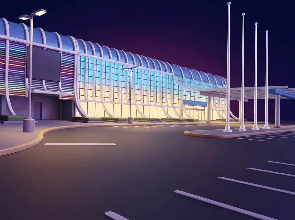 Elements Casino Surrey facade with curved white ribs