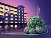 Hotel block at Cascades Casino Langley at dusk