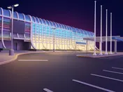 Elements Casino Surrey facade with curved white ribs